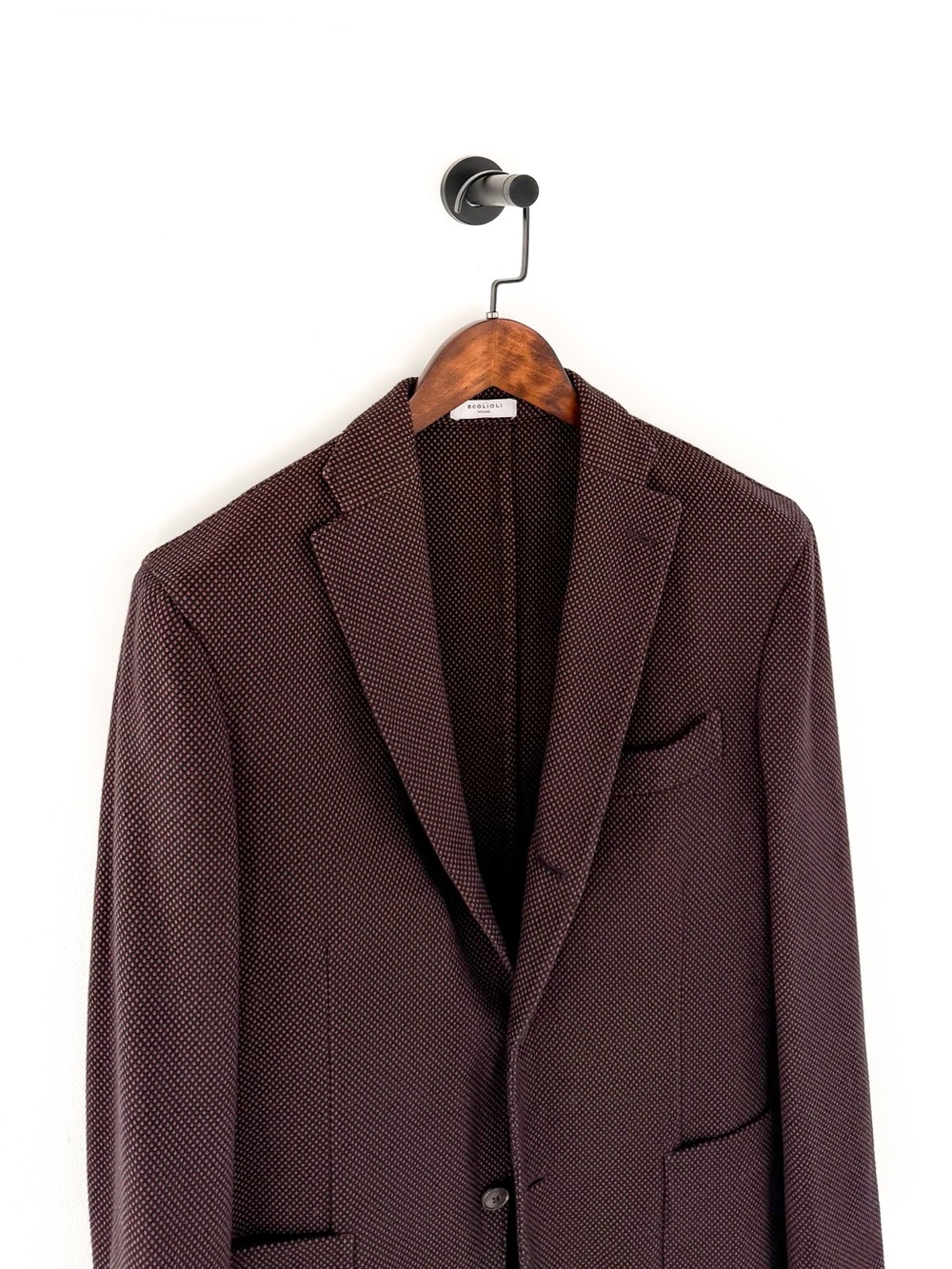 NEW Boglioli K Jacket Textured Blazer Cotton Sport Coat Men's 38R Black Maroon - Picture 6 of 16